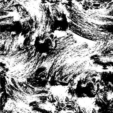 Vektör grunge dokusu. Siyah beyaz arka plan. Soyut monokrom resim koyu tonlarda solmuş bir efekt içerir