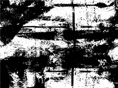 Vektör grunge dokusu. Siyah beyaz arka plan. Soyut monokrom resim koyu tonlarda solmuş bir efekt içerir