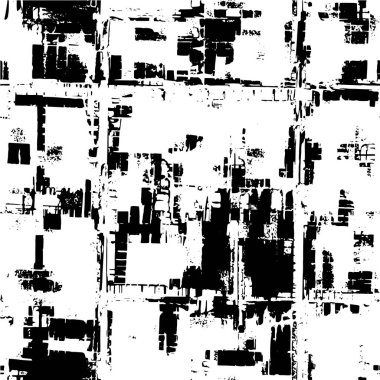 Vektör grunge dokusu. Siyah beyaz arka plan. Soyut monokrom resim koyu tonlarda solmuş bir efekt içerir