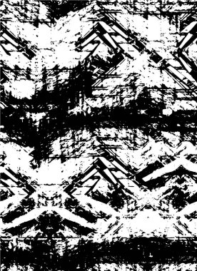 Vektör grunge dokusu. Siyah beyaz arka plan. Soyut monokrom resim koyu tonlarda solmuş bir efekt içerir