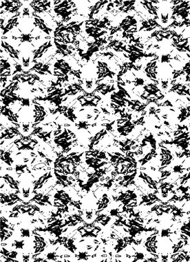 Abstract black and white vector background. Monochrome vintage surface with dirty pattern in cracks, spots, dots