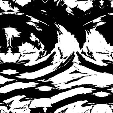 Abstract black and white vector background. Monochrome vintage surface with dirty pattern in cracks, spots, dots