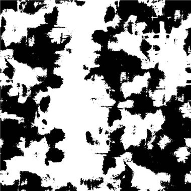 Abstract black and white vector background. Monochrome vintage surface with dirty pattern in cracks, spots, dots