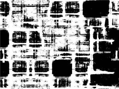Abstract black and white vector background. Monochrome vintage surface with dirty pattern in cracks, spots, dots