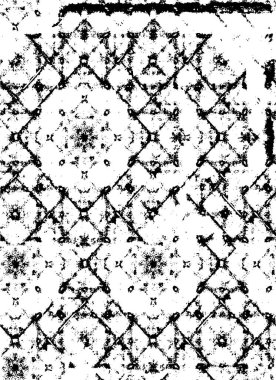 Abstract black and white vector background. Monochrome vintage surface with dirty pattern in cracks, spots, dots
