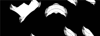 Siyah beyaz desenli, noktalı, çizik ve çizgili sıkıntılı bir arka plan. soyut vektör illüstrasyonu.        