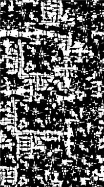 Abstract black and white vector background. Monochrome vintage surface with dirty pattern in cracks, spots, dots