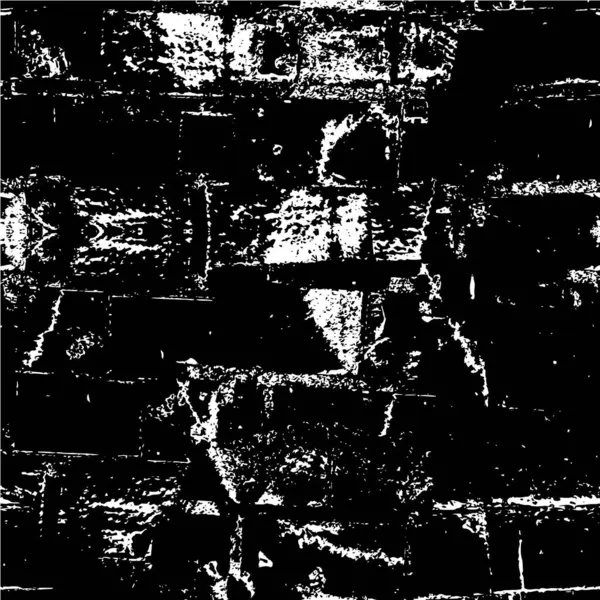 点や斑点 傷や線で黒と白のテクスチャで苦しめられた背景 抽象ベクトルイラスト — ストックベクタ