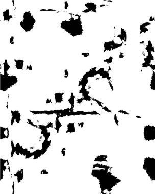 Abstract black and white vector background. Monochrome vintage surface with dirty pattern in cracks, spots, dots