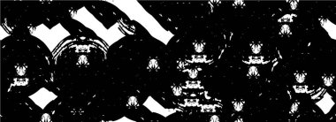 Abstract black and white vector background. Monochrome vintage surface with dirty pattern in cracks, spots, dots