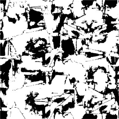 Abstract black and white vector background. Monochrome vintage surface with dirty pattern in cracks, spots, dots
