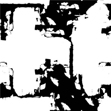 Abstract black and white vector background. Monochrome vintage surface with dirty pattern in cracks, spots, dots