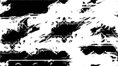 Abstract black and white vector background. Monochrome vintage surface with dirty pattern in cracks, spots, dots