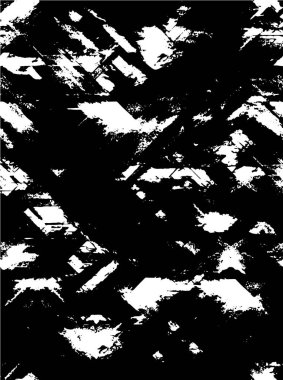 Grunge üst üste biniyor. Soyut siyah-beyaz vektör arkaplanı. Çatlaklarda, noktalarda, noktalarda kirli desenli tek renkli vintage yüzey. 