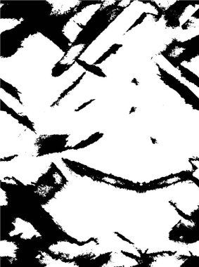 Grunge üst üste biniyor. Soyut siyah-beyaz vektör arkaplanı. Çatlaklarda, noktalarda, noktalarda kirli desenli tek renkli vintage yüzey. 