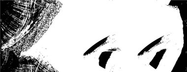 Grunge üst üste biniyor. Soyut siyah-beyaz vektör arkaplanı. Çatlaklarda, noktalarda, noktalarda kirli desenli tek renkli vintage yüzey. 