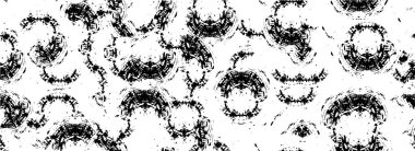 Grunge üst üste biniyor. Soyut siyah-beyaz vektör arkaplanı. Çatlaklarda, noktalarda, noktalarda kirli desenli tek renkli vintage yüzey. 