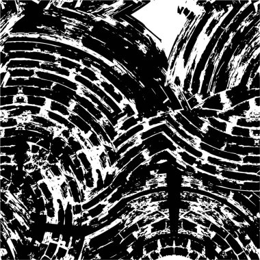 Abstract black and white vector background. Monochrome vintage surface with dirty pattern in cracks, spots, dots