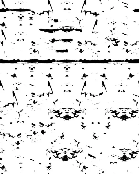 Abstract black and white vector background. Monochrome vintage surface with dirty pattern in cracks, spots, dots