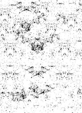 Abstract black and white vector background. Monochrome vintage surface with dirty pattern in cracks, spots, dots