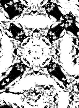 Abstract black and white vector background. Monochrome vintage surface with dirty pattern in cracks, spots, dots