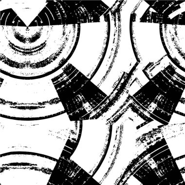 Abstract black and white vector background. Monochrome vintage surface with dirty pattern in cracks, spots, dots