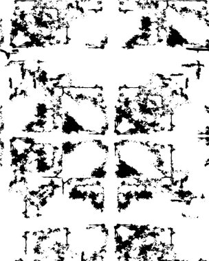 Abstract black and white vector background. Monochrome vintage surface with dirty pattern in cracks, spots, dots