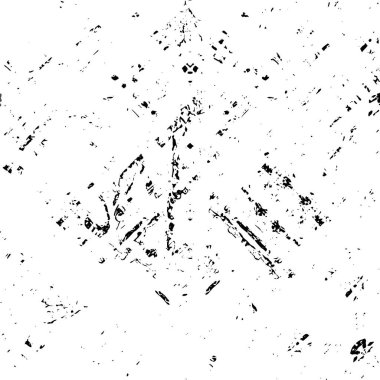 Abstract black and white vector background. Monochrome vintage surface with dirty pattern in cracks, spots, dots