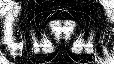 Abstract black and white vector background. Monochrome vintage surface with dirty pattern in cracks, spots, dots