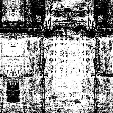 Abstract black and white vector background. Monochrome vintage surface with dirty pattern in cracks, spots, dots