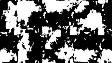 Abstract black and white vector background. Monochrome vintage surface with dirty pattern in cracks, spots, dots