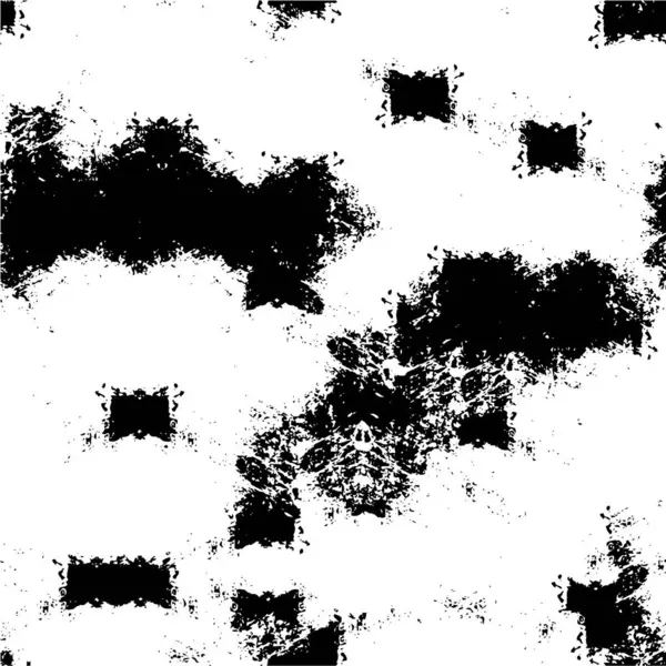 Abstract black and white vector background. Monochrome vintage surface with dirty pattern in cracks, spots, dots