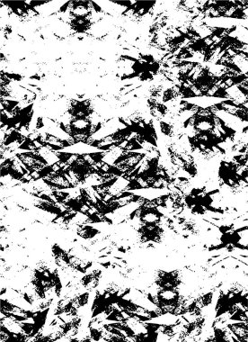 Abstract black and white vector background. Monochrome vintage surface with dirty pattern in cracks, spots, dots