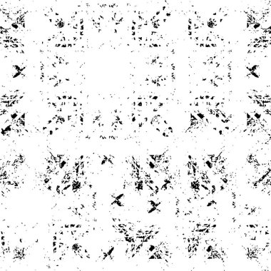 Abstract black and white vector background. Monochrome vintage surface with dirty pattern in cracks, spots, dots