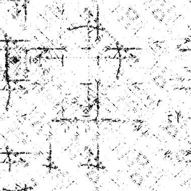 Abstract black and white vector background. Monochrome vintage surface with dirty pattern in cracks, spots, dots