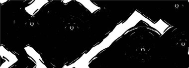 Abstract black and white vector background. Monochrome vintage surface with dirty pattern in cracks, spots, dots