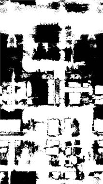 Abstract black and white vector background. Monochrome vintage surface with dirty pattern in cracks, spots, dots