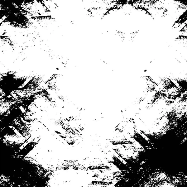Abstraktní Škrábance Pozadí Prasklá Černá Bílá Šablona — Stockový vektor