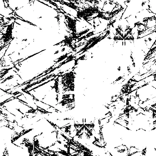Abstracte Krassen Achtergrond Gebarsten Zwart Wit Sjabloon — Stockvector