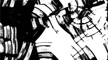kaotik mürekkep lekeleri içeren siyah beyaz grunge çizimi