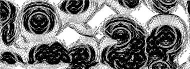 kaotik mürekkep sıçramaları içeren grunge monokrom resimlemesi