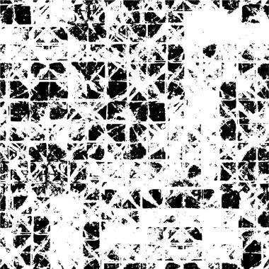 Siyah beyaz boyalı poster, eskimiş eski duvar kağıdı, soyut çizikler. 