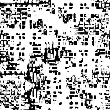 Siyah beyaz desenli, çizikli sıkıntılı bir arka plan. soyut vektör illüstrasyonu.