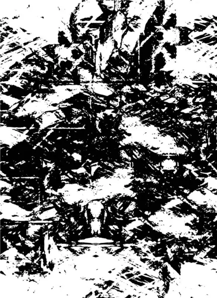 Kaotik Mürekkep Lekeleri Içeren Siyah Beyaz Grunge Çizimi — Stok Vektör