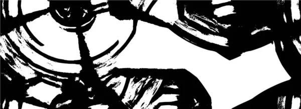 Гранжева Монохромна Ілюстрація Хаотичними Чорнилами — стоковий вектор