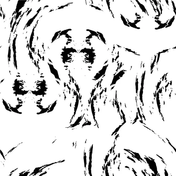 Ilustrație Monocromă Grunge Pânze Cerneală Haotice — Vector de stoc