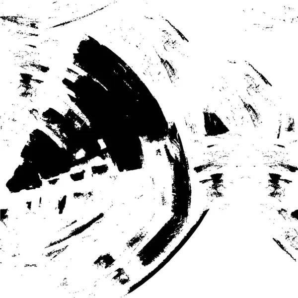 Гранж Монохромная Иллюстрация Хаотичными Брызгами Чернил — стоковый вектор