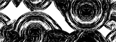 Siyah beyaz desenli, noktalı, lekeli, çizik ve çizikli sıkıntılı bir arkaplan. Soyut vektör illüstrasyonu.