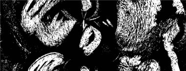 Çatlamış beton tabakasının gergin dokusu. Taş ya da asfalt. grunge yarım ton bir vektör illüstrasyonu