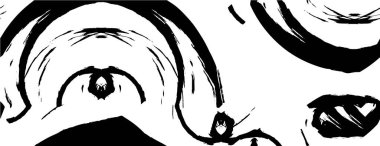 Beyaz ve siyah tonlarda kusursuz soyut desen